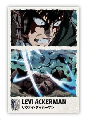 Portada de ATAQUE A LOS TITANES IMAN ESTANDAR LEVI ACKERMAN