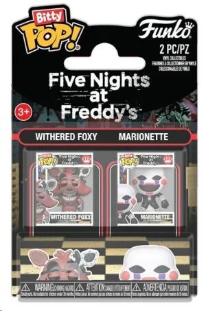 Portada de FIVE NIGHTS AT FREDDY'S PACK DE 2 FIGURAS BITTY POP! VINYL WITHERED FOXY & MARIONETTE 2 CM