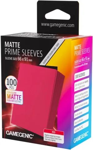 Portada de GAMEGENIC FUNDAS MATTE PRIME SLEEVES RED 66X91 (100)