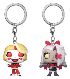 Portada de HAZBIN HOTEL PACK DE 2 LLAVEROS POP! VINYL CHARLIE & VAGGIE 4 CM